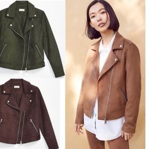 Ann Taylor Loft Faux Suede Moro Jacket in Brown